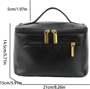 Transparent cosmetic bag, travel cosmetic bag makeup bag organizer makeup travel bag (black)
