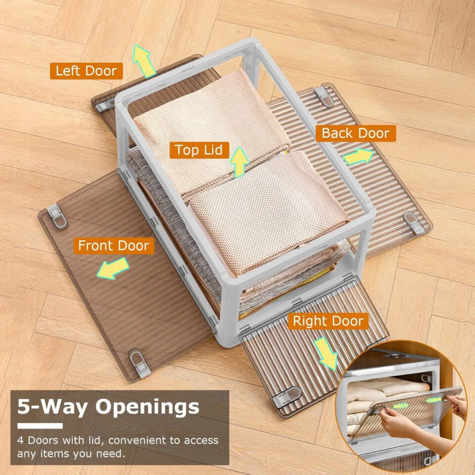 Transparent Foldable New Storage Box 27-S Stackable Organizer