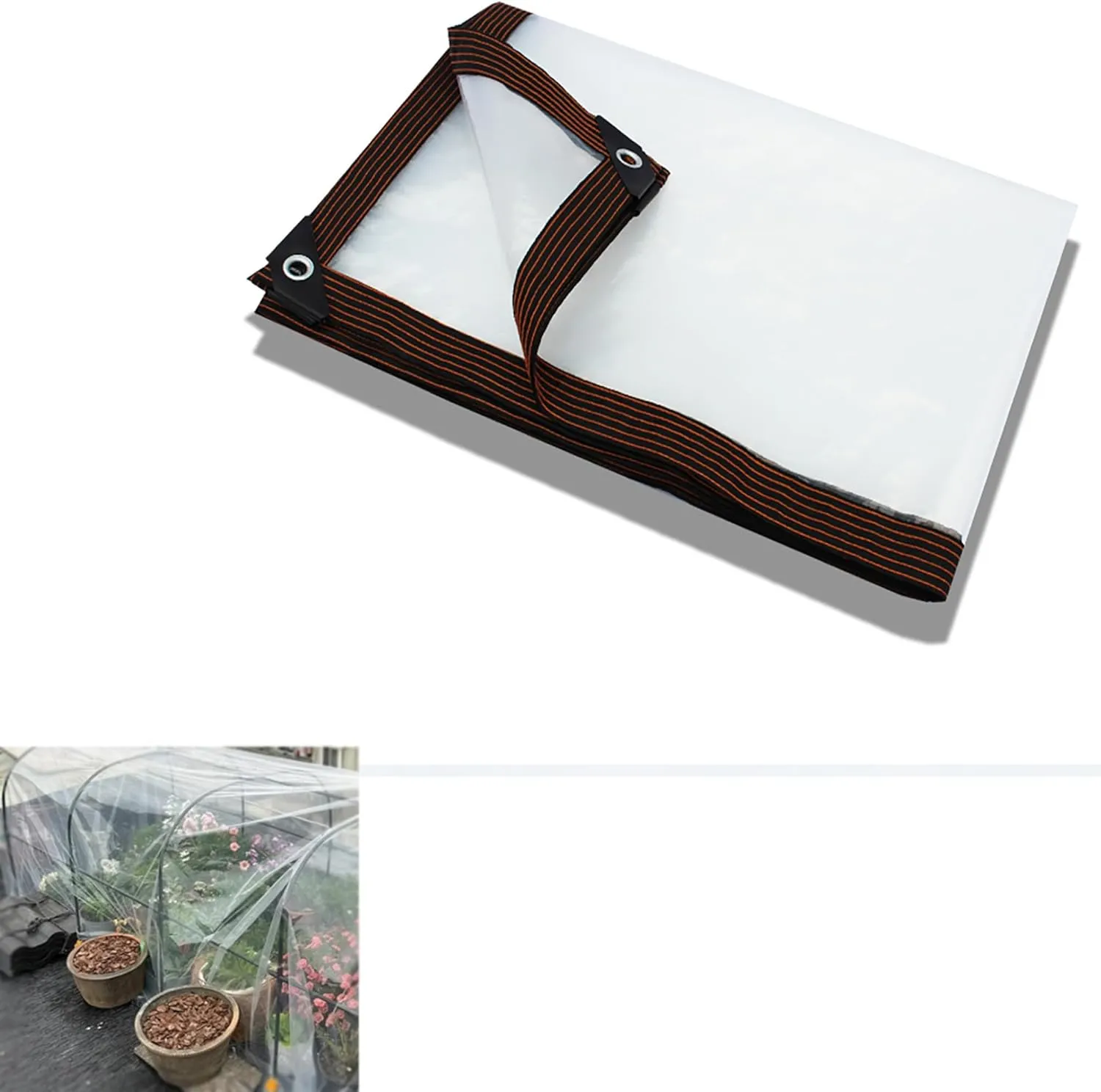 Transparent Heavy Duty Water Resistant Tarp Cover,Dustproof Rainproof Windproof,Clear Waterproof Tarps,for Patio,Porch and Outdoor(7x10 ft(2x3m))