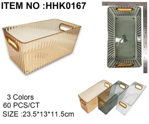 TRANSPARENT ORGANIZER BASKET 3COL 23.5X13X11.5