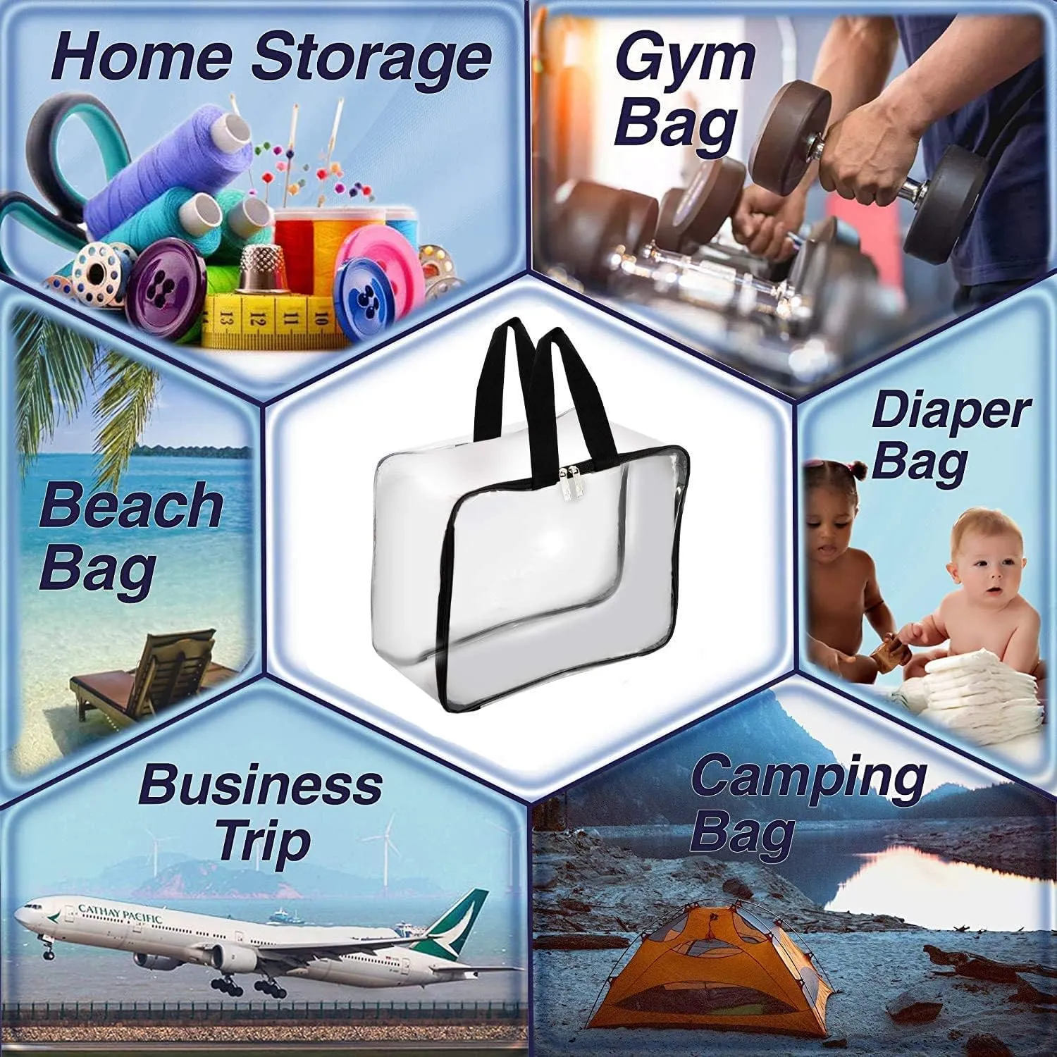 Transparent Pvc Storage Bag for Saree Covers,Clothes, Lehenga, Blankets, Bedsheets, Toys, Docs | Wardrobe Organizer | Clear Storage Box Bag (2, Transparent)
