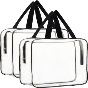 Transparent Pvc Storage Bag for Saree Covers,Clothes, Lehenga, Blankets, Bedsheets, Toys, Docs | Wardrobe Organizer | Clear Storage Box Bag (2, Transparent)