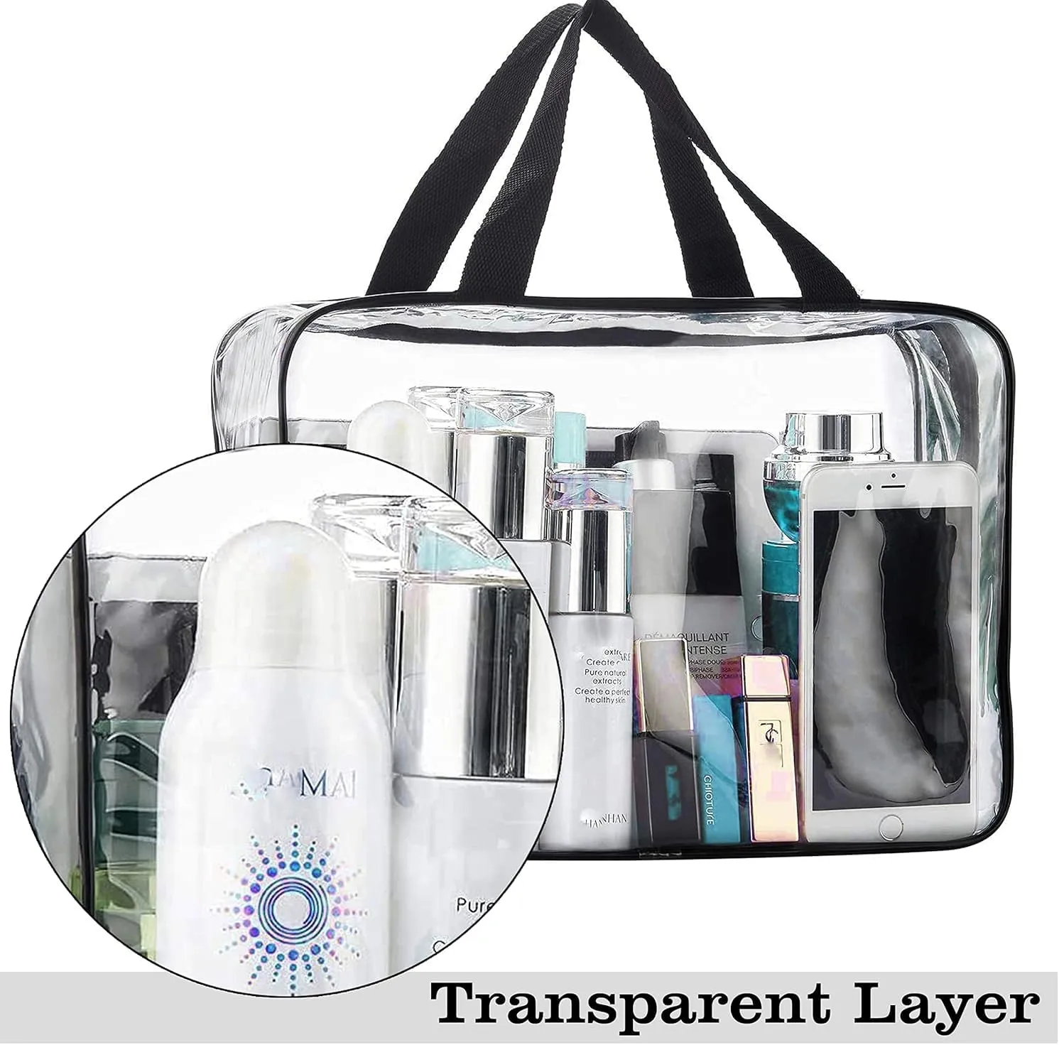 Transparent Pvc Storage Bag for Saree Covers,Clothes, Lehenga, Blankets, Bedsheets, Toys, Docs | Wardrobe Organizer | Clear Storage Box Bag (2, Transparent)