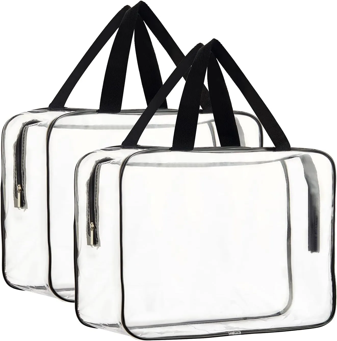 Transparent Pvc Storage Bag for Saree Covers,Clothes, Lehenga, Blankets, Bedsheets, Toys, Docs | Wardrobe Organizer | Clear Storage Box Bag (2, Transparent)
