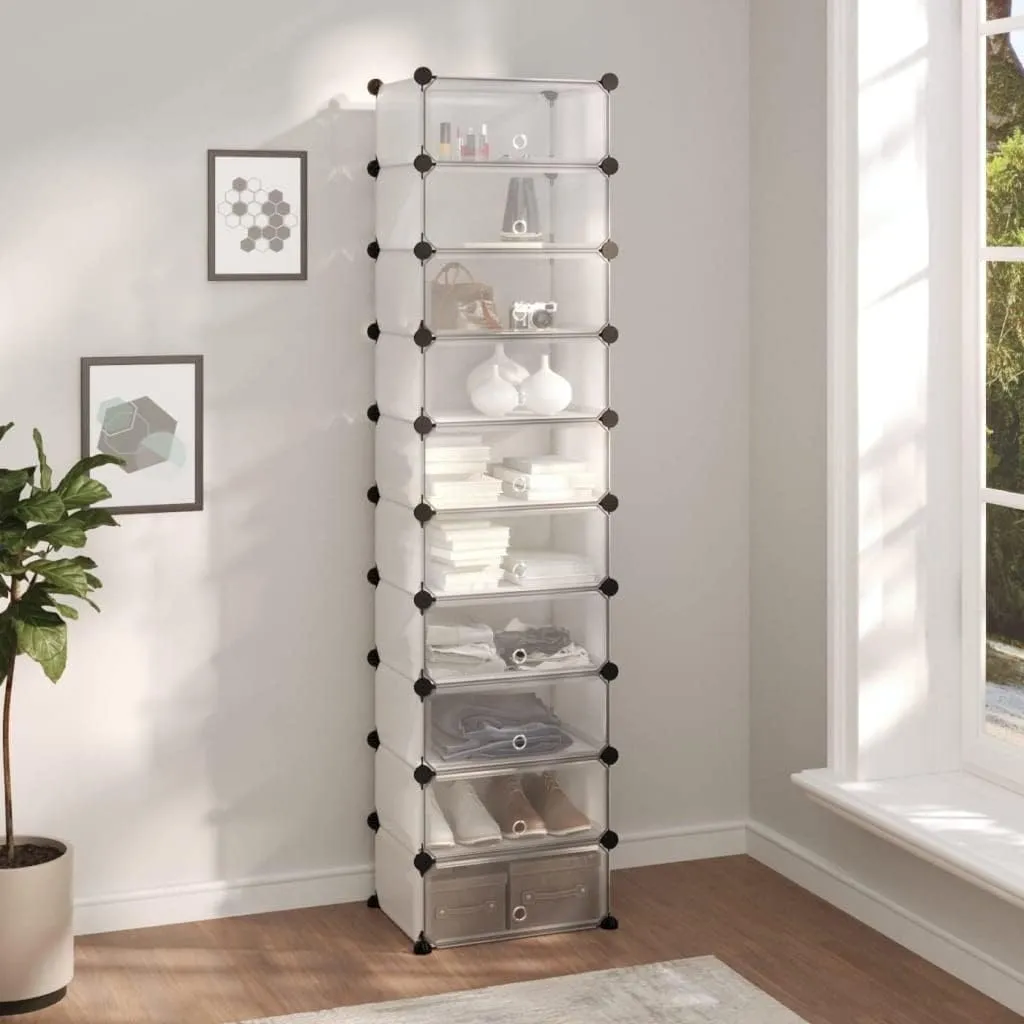 Transparent Shoe Rack for Organized Storage, Stylish Design, Sturdy Construction, Home or Office, 17.3" x 12.6" x 68.5"