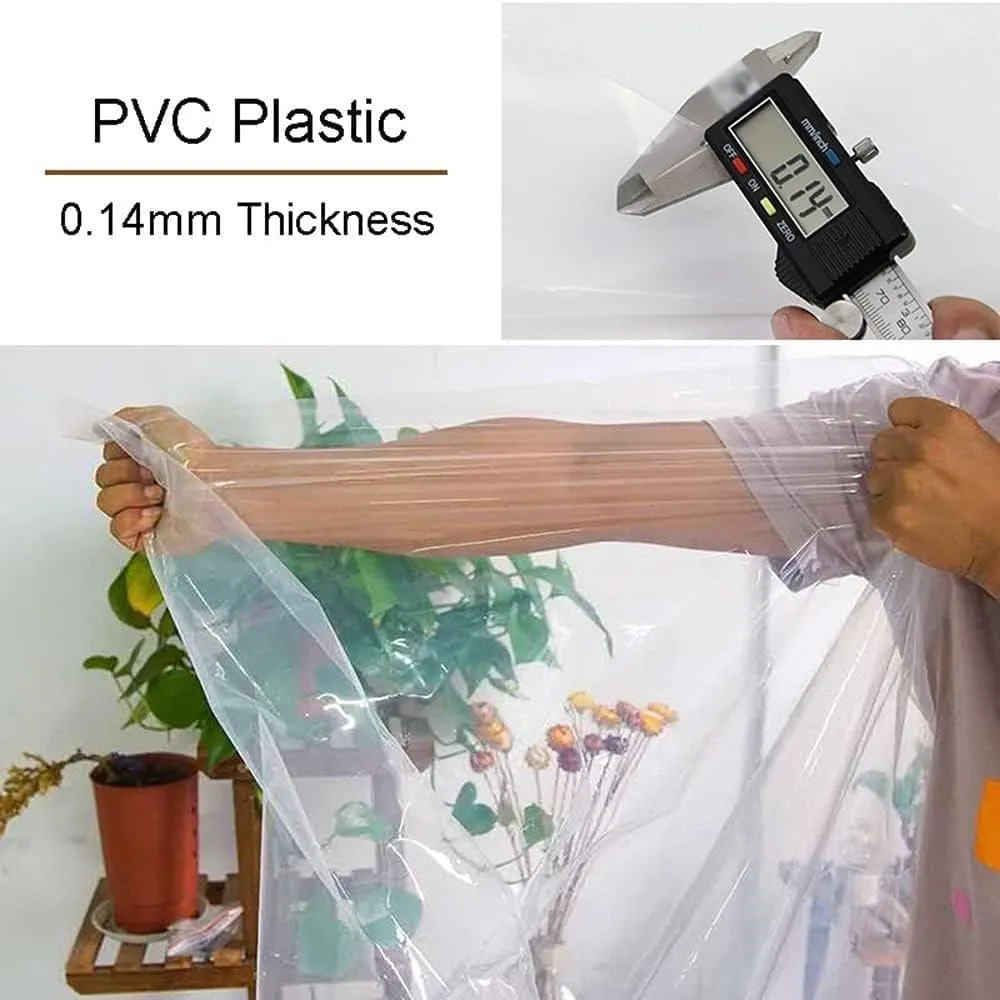 Transparent Waterproof Plastic Tarpaulin, 7 * 10ft 7 * 13ft 7 * 16ft Clear-Waterproof-Tarps-Outdoor，Windproof Clear Plastic Tarps,for Garden Winter(7x7 ft(2x2m))