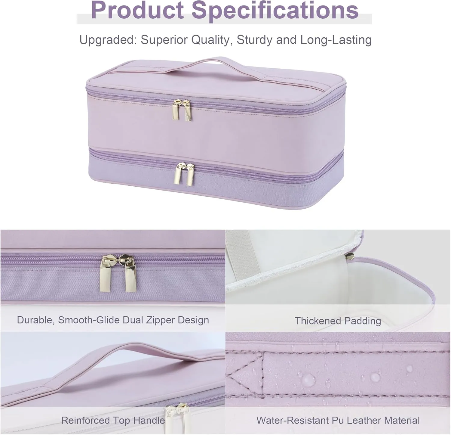 Travel Carrying Case for Shark Flexstyle Revlon Hair Dryer Airwrap, Double-Layer Airwrap Travel Case Shark Hair Tools Storage Bag for Airwrap Styler and Attachments, Purple