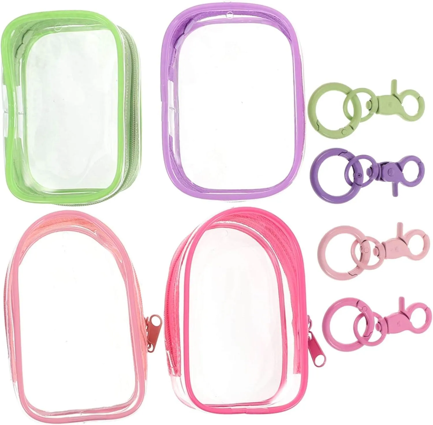 Travel-Friendly 4pc Mini Figures Storage Bag Compact Toiletry Bag Zipped Closure Metal Buckle Portable Doll Carrying Case