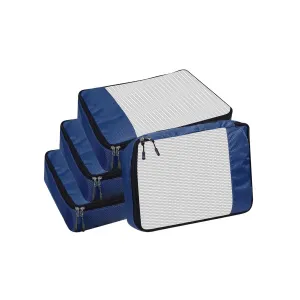 Travel Packing Cubes Polyester Organizer Bags (Pack of 4,Navy Blue)