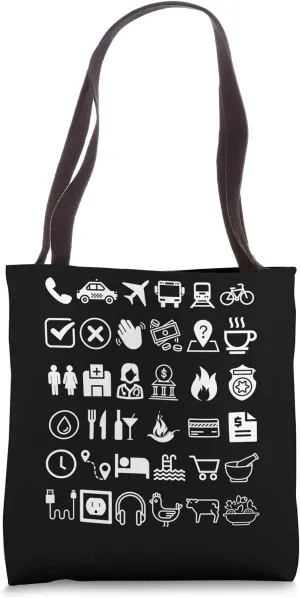 Travel Pictures for Language Translation Icons to Point To Tote Bag