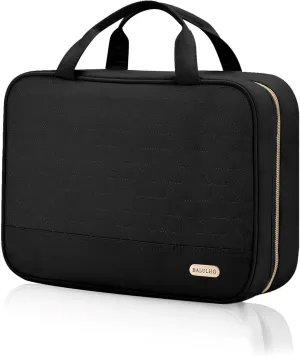 Travel Toiletry Bag for Women with Hanging Hook Traveling Essentials Organizer Water-Resistant Hanging Makeup and Toiletry Bag for Cosmetic Toiletries Make-Up,039-Small-Black