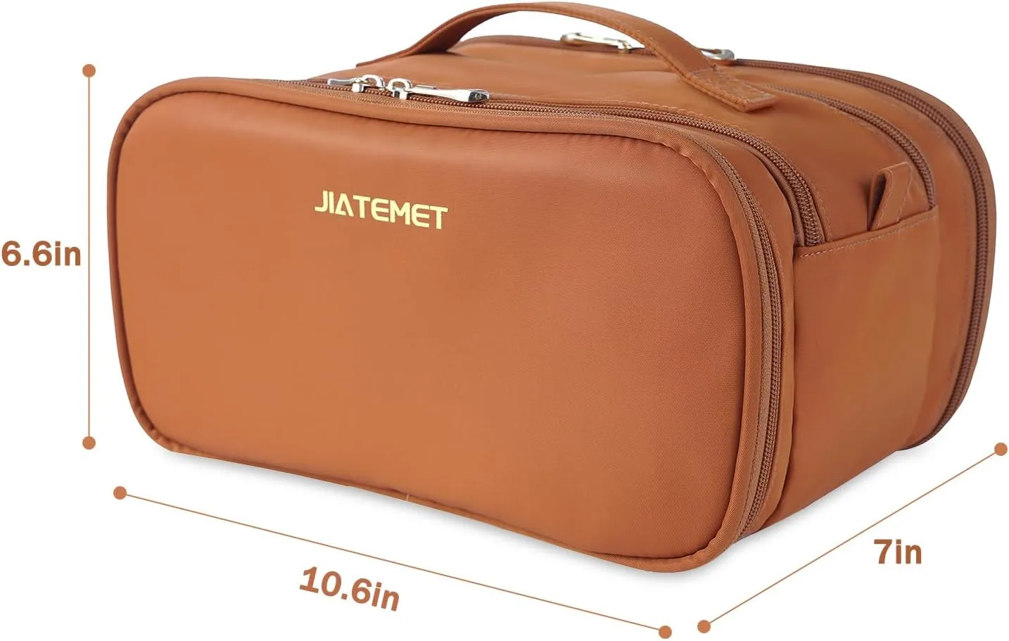 Travel Toiletry Bag, Lightweight Large Wide-open Cosmetic Makeup Bag for Women, Waterproof Skincare Bag with Dry Wet Depart and for Accessories,Essentials, Toiletries (Brown)