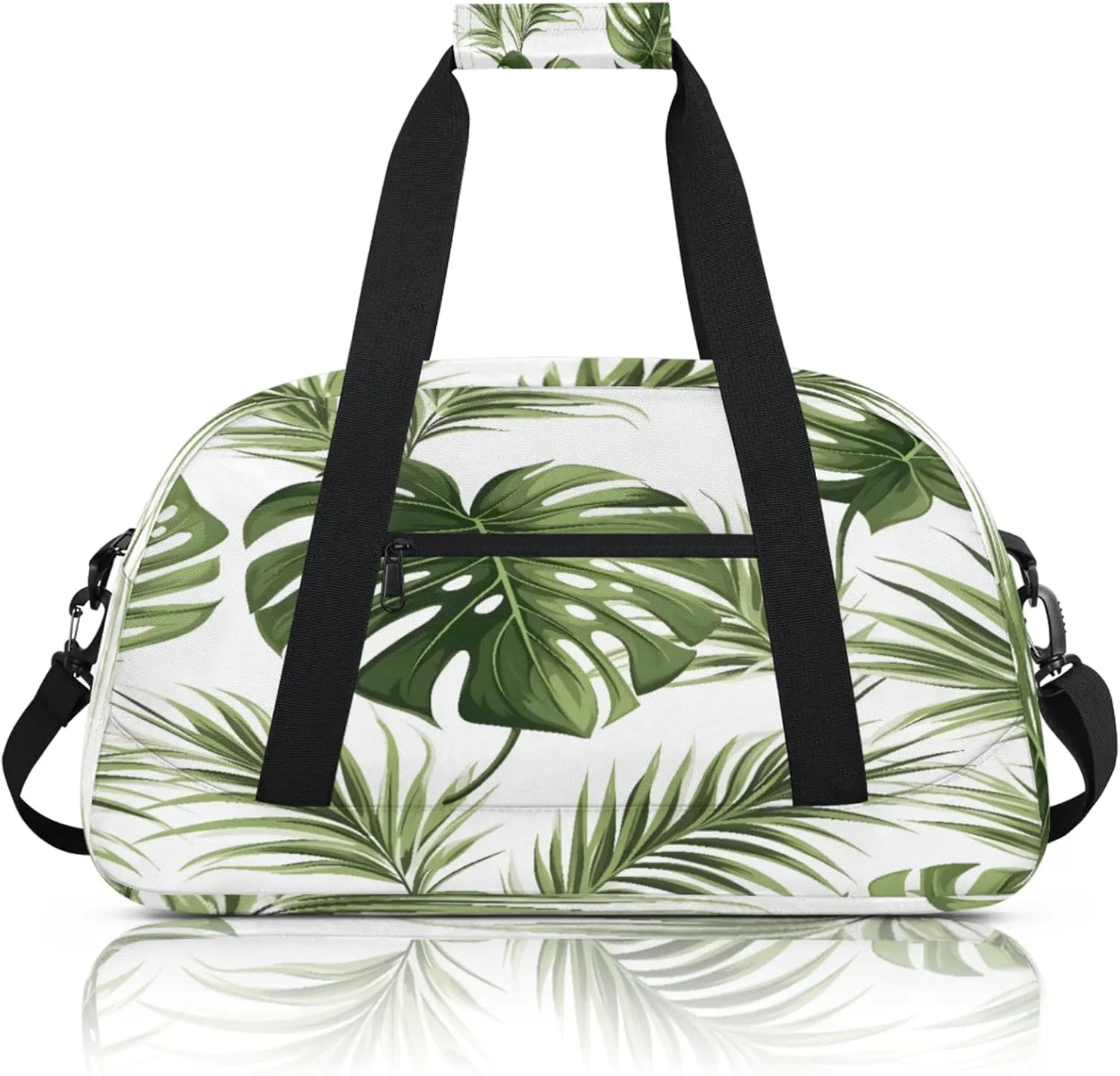 Tropical Plant Palm Leaves Small Gym Bag 18 inch Carry On Duffel Bag for Weekender Travel Sports Workout Yoga Gymnastics Dance Ballet