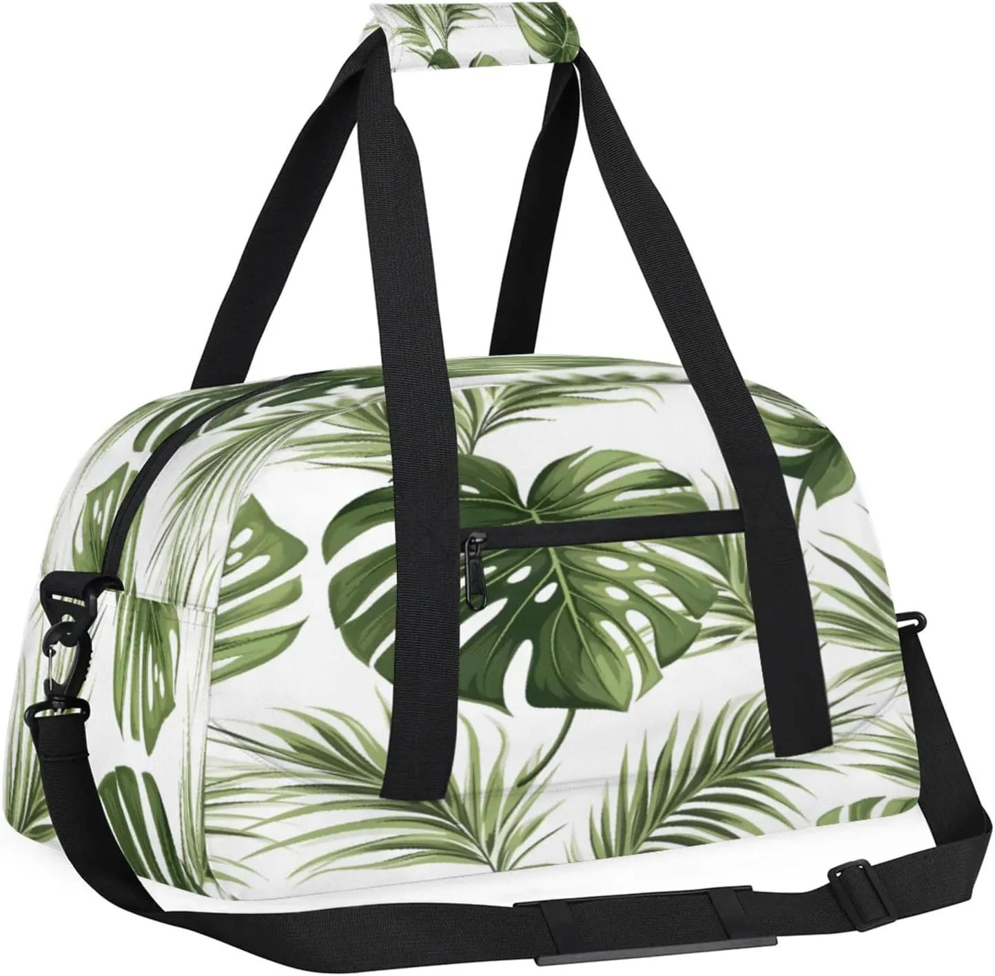 Tropical Plant Palm Leaves Small Gym Bag 18 inch Carry On Duffel Bag for Weekender Travel Sports Workout Yoga Gymnastics Dance Ballet