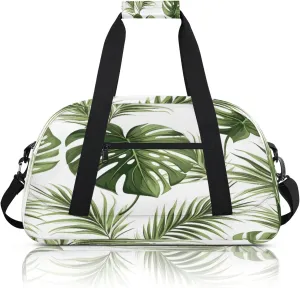 Tropical Plant Palm Leaves Small Gym Bag 18 inch Carry On Duffel Bag for Weekender Travel Sports Workout Yoga Gymnastics Dance Ballet