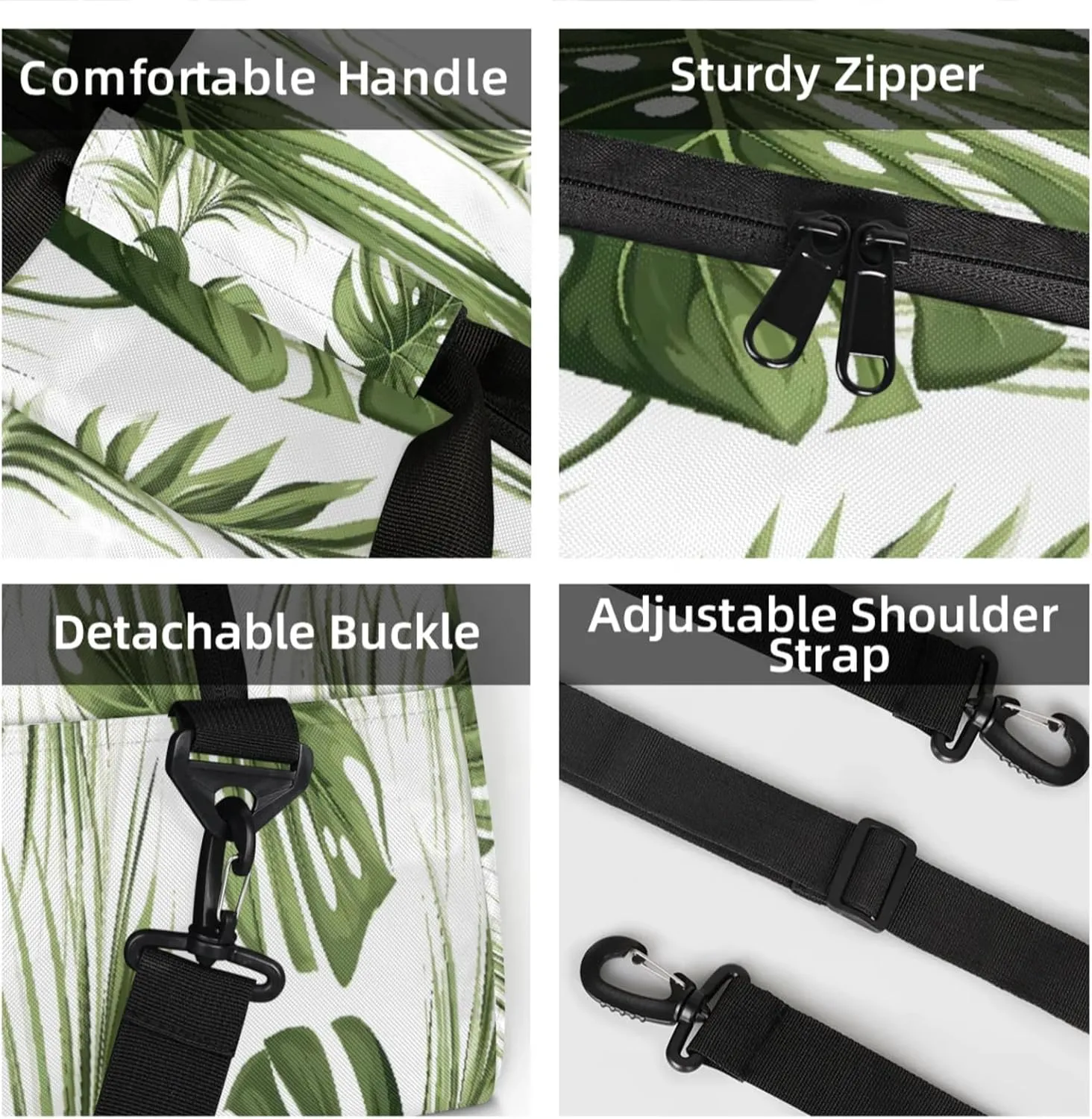 Tropical Plant Palm Leaves Small Gym Bag 18 inch Carry On Duffel Bag for Weekender Travel Sports Workout Yoga Gymnastics Dance Ballet