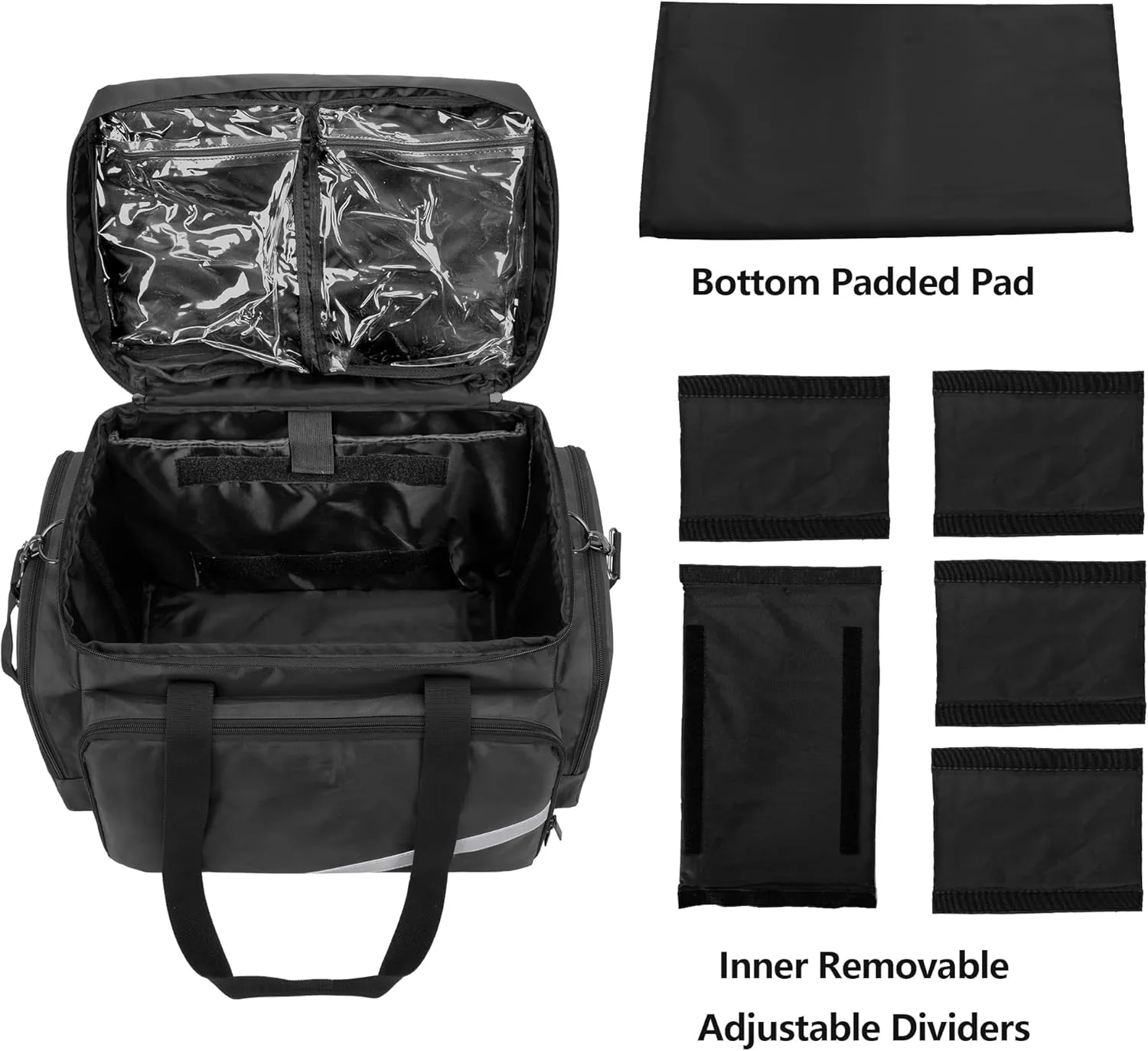 Trunab Rolling Medical Equipment Storage Bag,First Aid Kits Bag for Nurses and Doctors,EMT, EMS