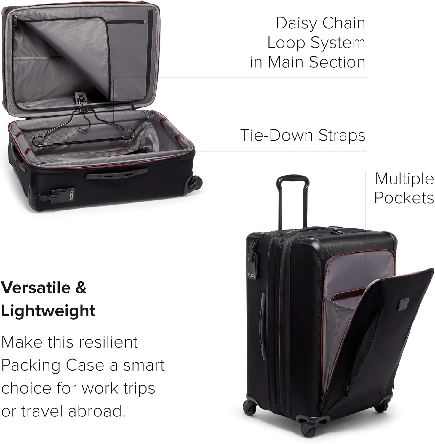 TUMI - Aerotour 4 Wheel Expandable Luggage - Men's and Women's Business and Leisure Travel Suitcase - 26" Short Trip Expandable Packing Case, Black