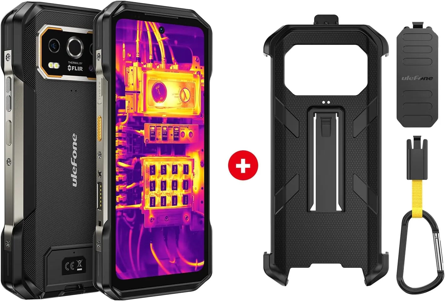 Ulefone Armor 27T Pro 5G Rugged Phone & Armor Case, Thermal Imaging 64MP 50MP Camera, 24GB 256GB MTK Dimensity 6300, 10600mAh(33W), 30W Wireless Charging, 6.78" FHD  120Hz Corning Gorilla Screen
