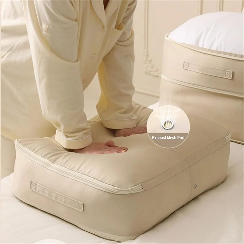Ultra Space Saving Self Compression Organizer, Blanket Storage Bags, Comforter Storage for Organizing Bedroom, Closet, Clothing, Comforter (2pcs-C, X-Large (for quilts))