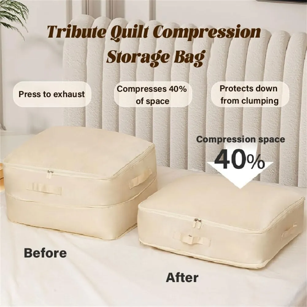 Ultra Space Saving Self Compression Organizer, Blanket Storage Bags, Comforter Storage for Organizing Bedroom, Closet, Clothing, Comforter (2pcs-C, X-Large (for quilts))