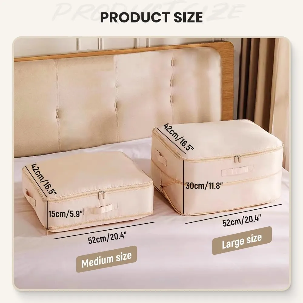 Ultra Space Saving Self Compression Organizer, Space Saving Self Compression Organizer for Comforters, 2024 New Self Compression Moving Organizer Bags Heavy Duty Moving Bags (Khaki, X-Large)