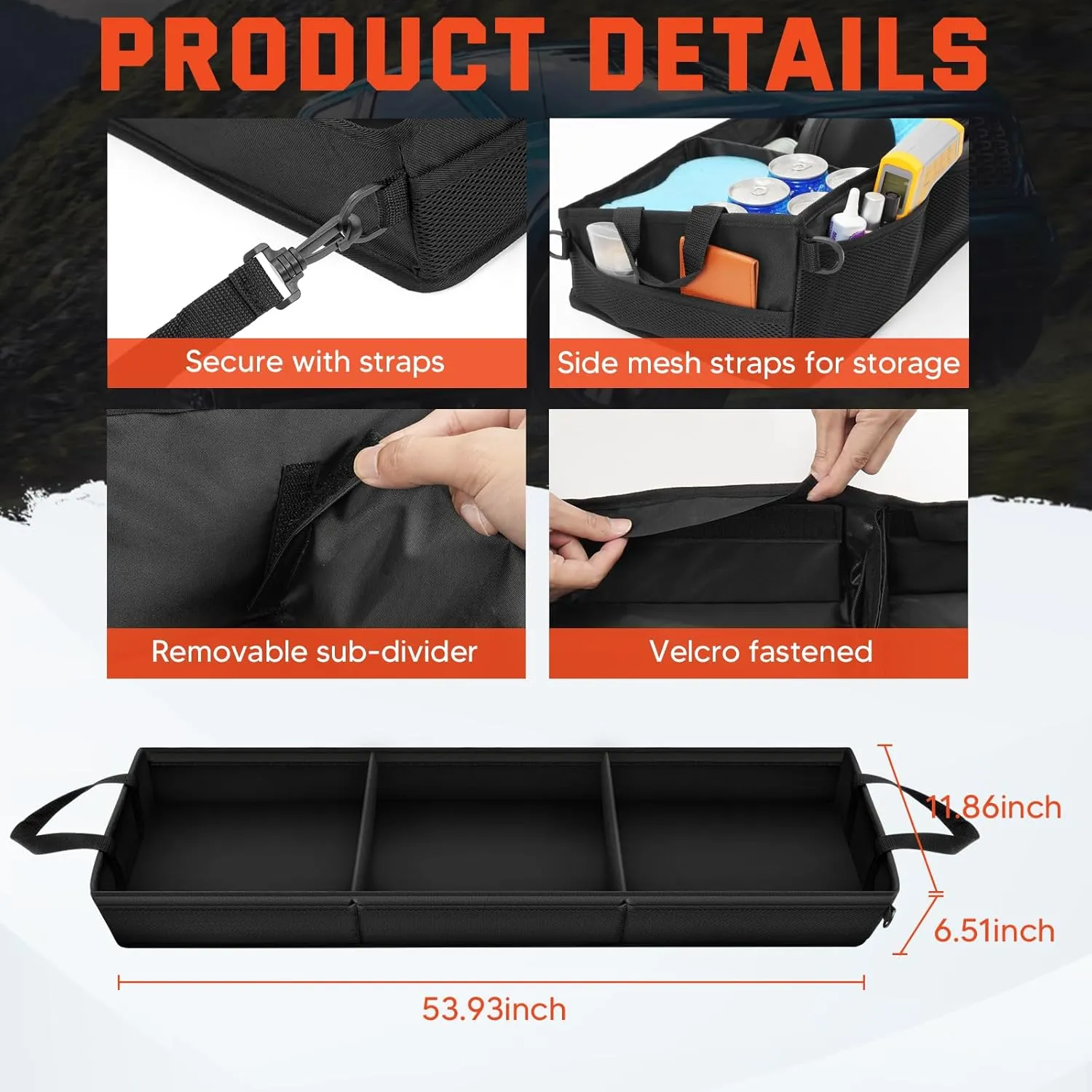 Under Seat Storage - Truck Underseat Tool Box Organizer with 3 Removable Dividers for 2015-2025 Ford F150 SuperCrew Cab & Crew Cab 2017-2024 F250 F350 F450 F550 Super Duty Under bench Storage
