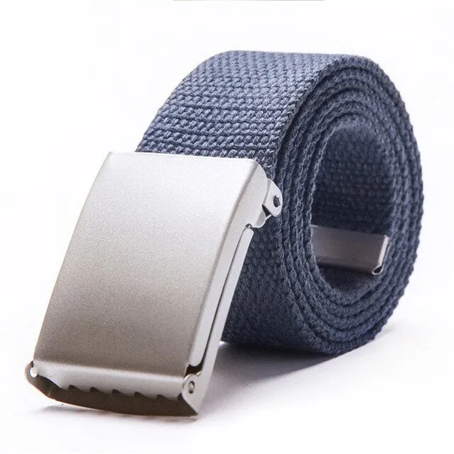 Unisex Men Canvas Belts Metal Buckle 2020 Women Casual Candy Solid Army Military Belt Outdoor Tactical For Jeans Pants