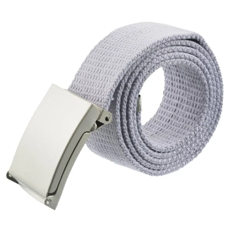 Unisex Men Canvas Belts Metal Buckle 2020 Women Casual Candy Solid Army Military Belt Outdoor Tactical For Jeans Pants
