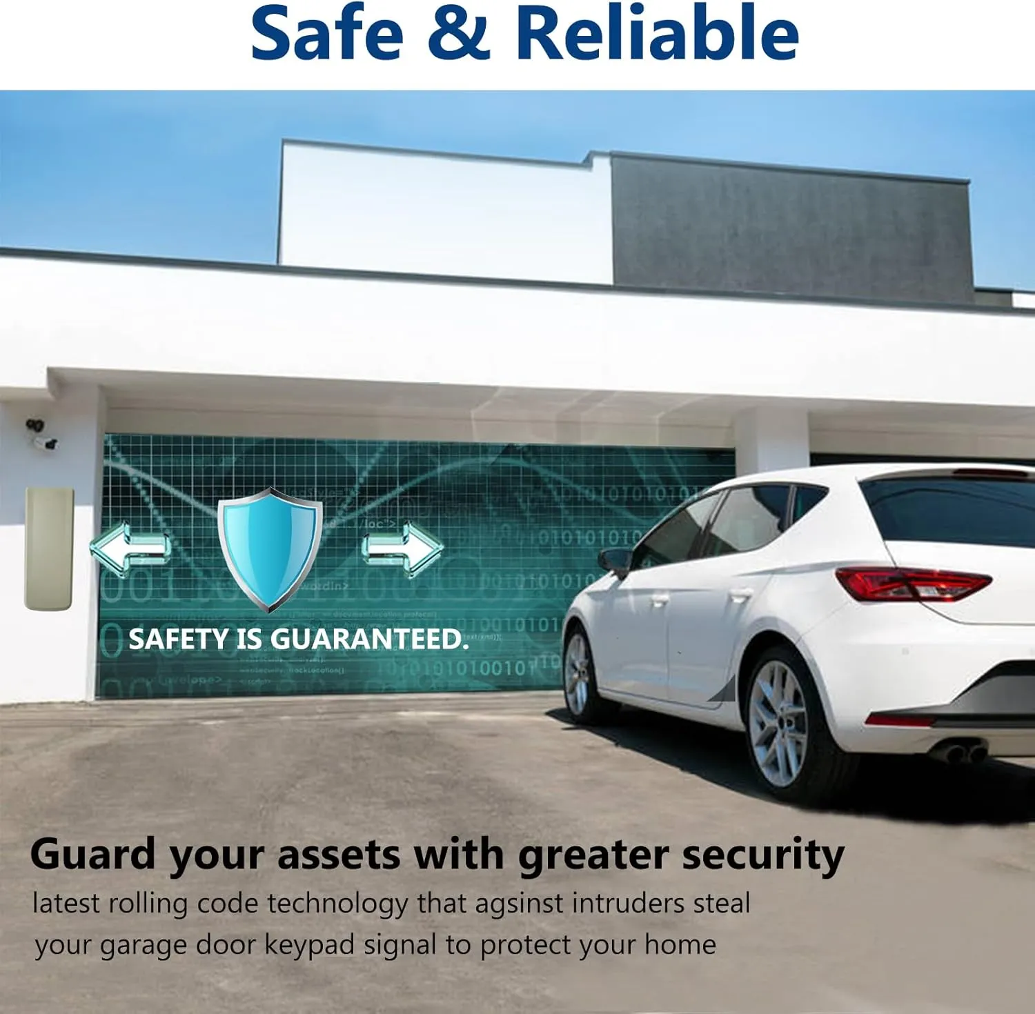 Universal Garage Door Opener Keypad for Liftmaster Chamberlain Craftsman Wayne Dalton Openers Produced since 1993, Wireless Keypad Keyless Entry, Replaces 877/878MAX 377/977/877/66LM,Safe Security 2.0