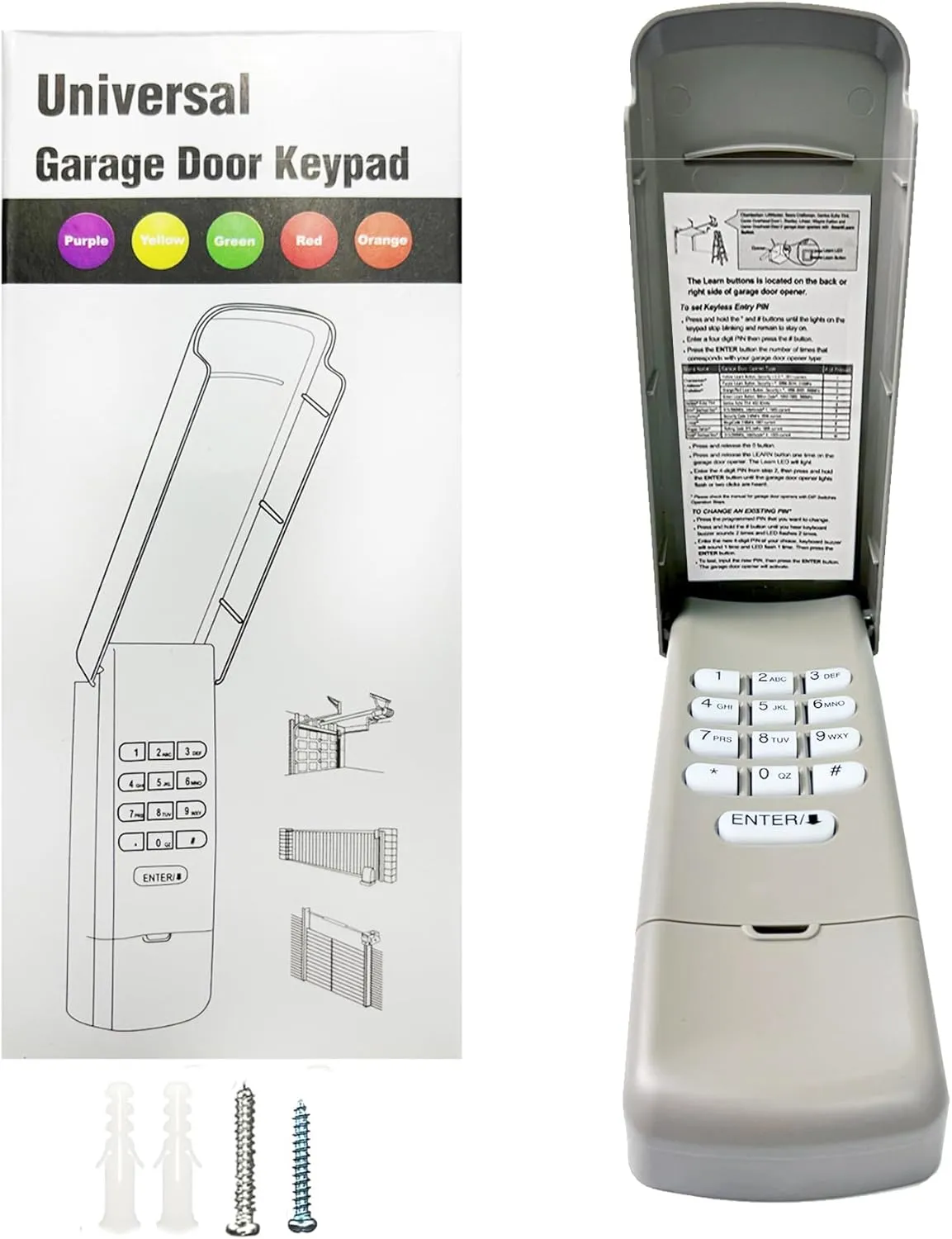 Universal Garage Door Opener Keypad for Liftmaster Chamberlain Craftsman Wayne Dalton Openers Produced since 1993, Wireless Keypad Keyless Entry, Replaces 877/878MAX 377/977/877/66LM,Safe Security 2.0