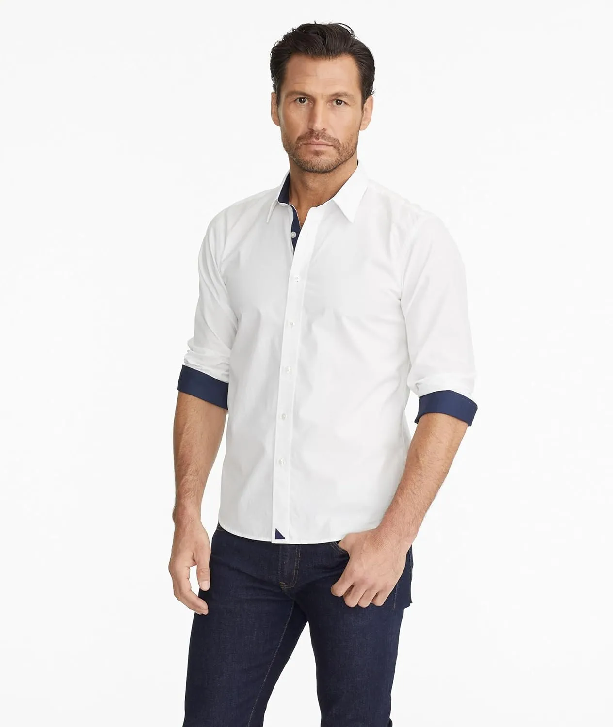 UNTUCKit Las Cases - Untucked Shirt for Men, Long Sleeve, Wrinkle-Free, Slim Fit