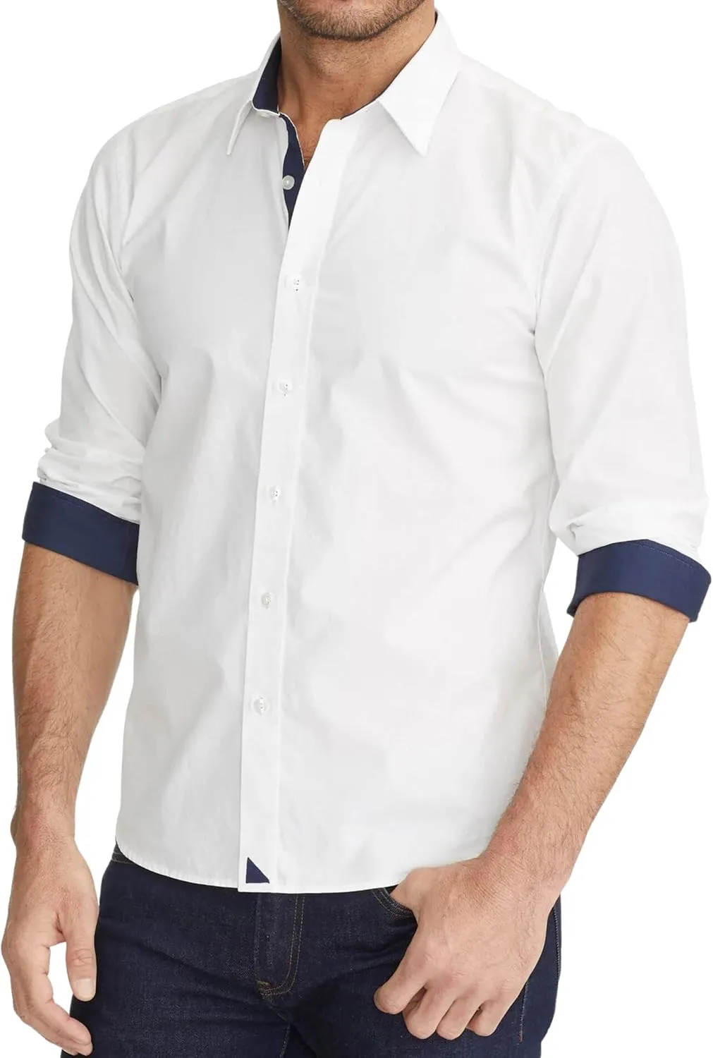 UNTUCKit Las Cases - Untucked Shirt for Men, Long Sleeve, Wrinkle-Free, Slim Fit