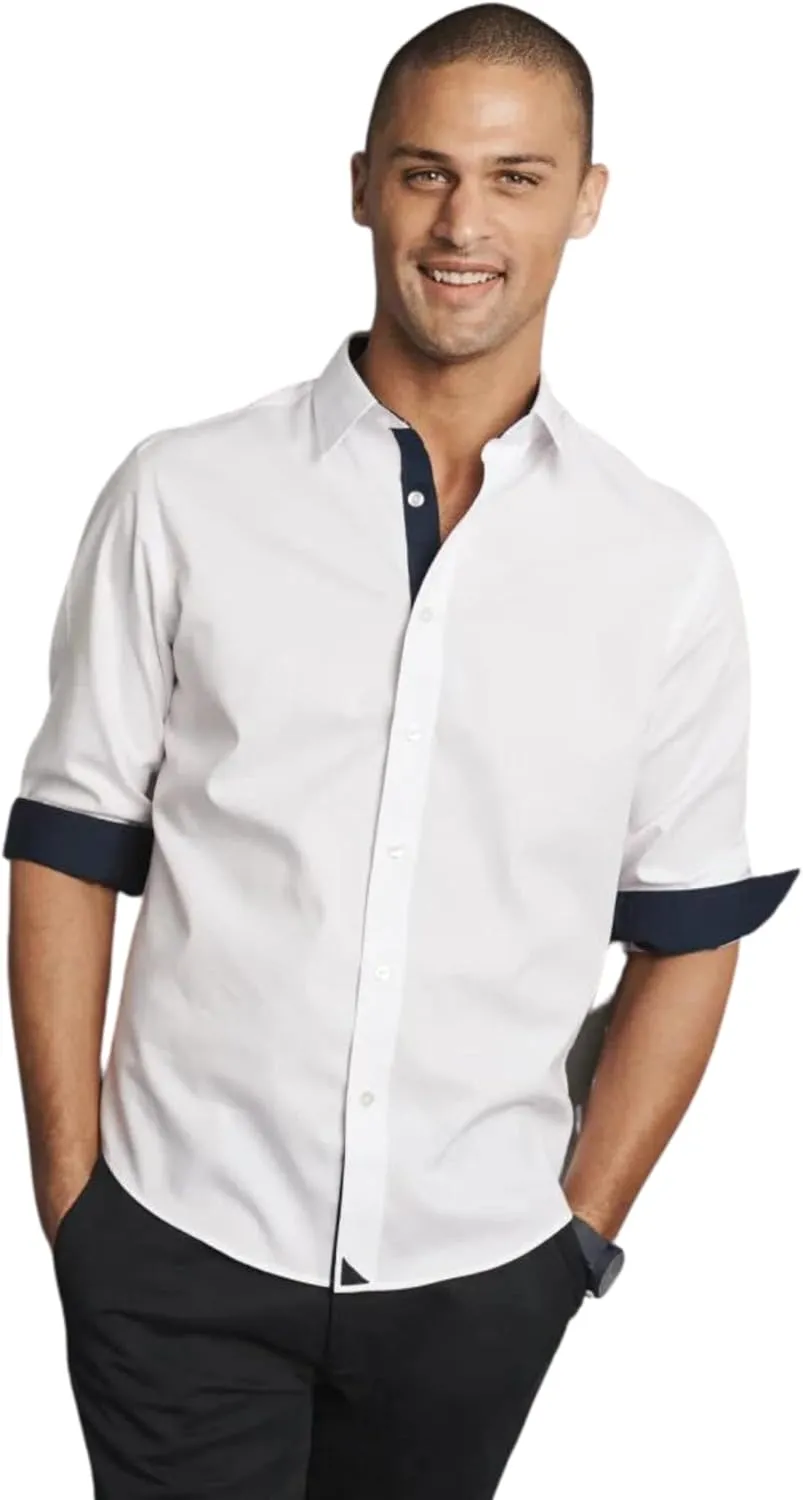 UNTUCKit Las Cases - Untucked Shirt for Men, Long Sleeve, Wrinkle-Free, Slim Fit