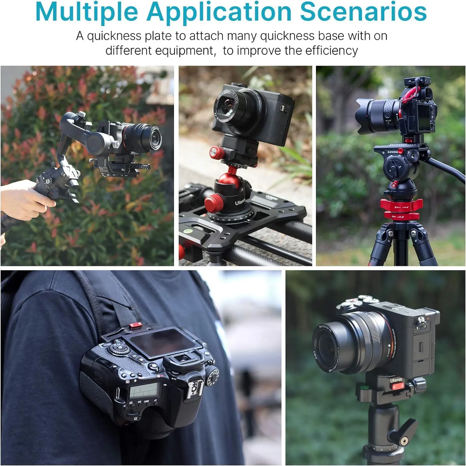 Upgrade Claw Quick Release Plate Camera Mount w Arca Swiss Slot, DSLR Stabilizer Adapter Compatible with Sony/Nikon/Canon Cameras Zhiyun/DJI Gimbal/Slider/Tripod Plate 1/4" Screw Video Shooting