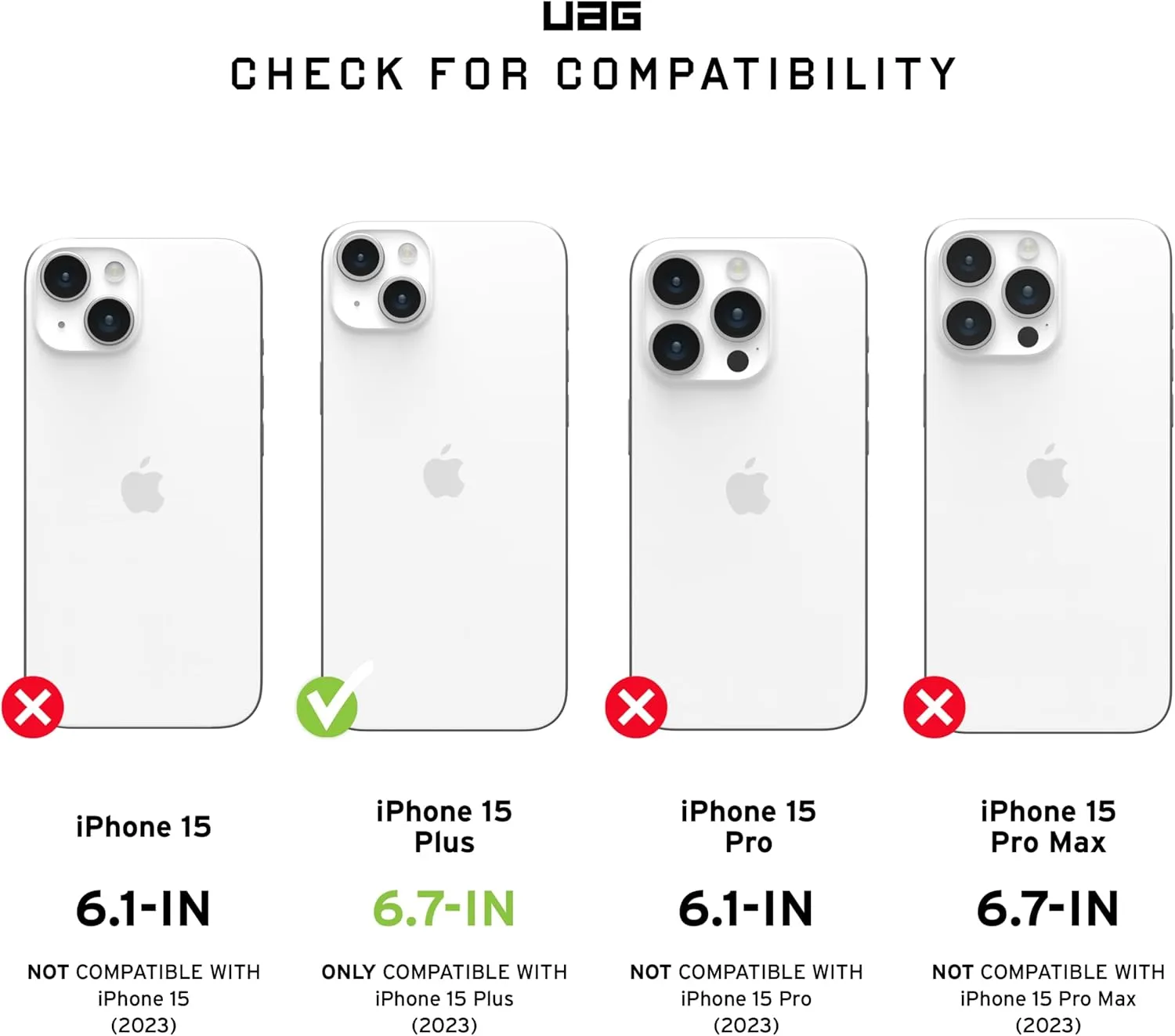 URBAN ARMOR GEAR UAG Case Compatible with iPhone 15 Plus Case 6.7" Pathfinder Clear Ash/Black Built-in Magnet Compatible with MagSafe Charging Rugged Transparent Dropproof Protective Cover