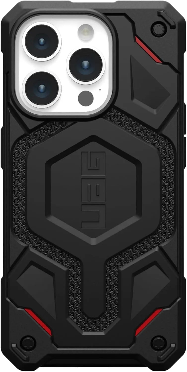 URBAN ARMOR GEAR UAG Case Compatible with iPhone 15 Pro Case 6.1" Monarch Pro Kevlar Black Built-in Magnet Compatible with MagSafe Charging Premium Rugged Military Grade Dropproof Protective Cover