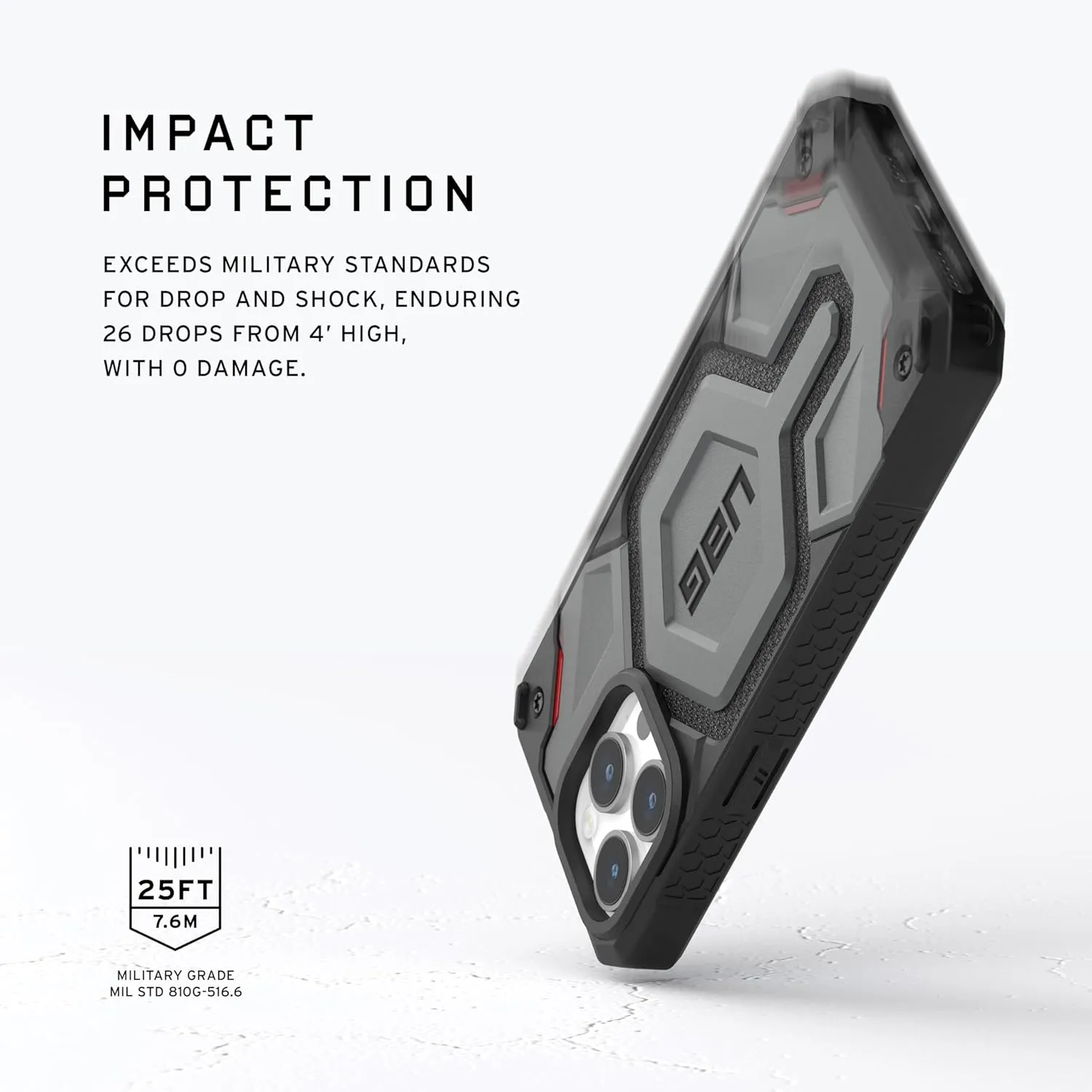 URBAN ARMOR GEAR UAG Case [Updated Ver] Compatible with iPhone 15 Pro Case 6.1" Monarch Pro Kevlar Silver Built-in Magnet Compatible with MagSafe Charging Premium Rugged MIL-STD Protective Cover