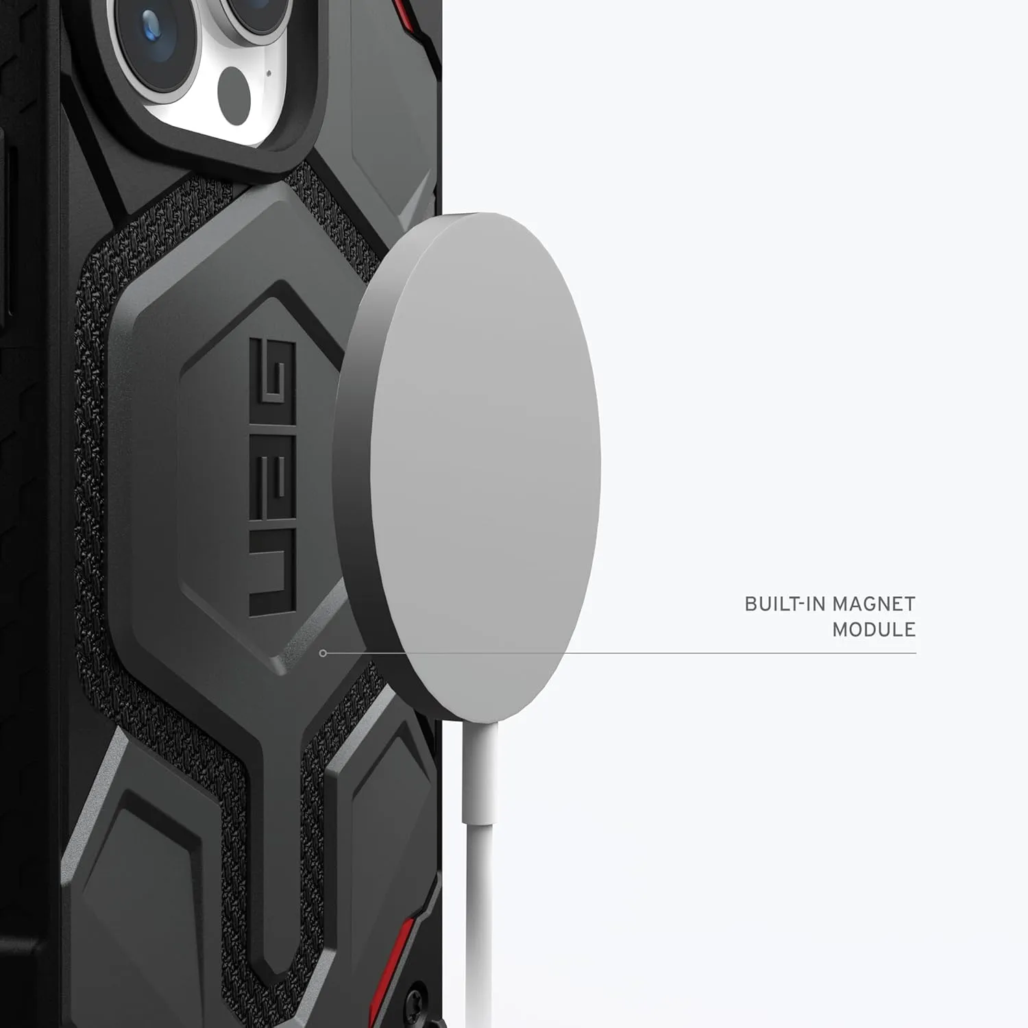 URBAN ARMOR GEAR UAG Case [Updated Ver] Compatible with iPhone 15 Pro Case 6.1" Monarch Pro Kevlar Silver Built-in Magnet Compatible with MagSafe Charging Premium Rugged MIL-STD Protective Cover
