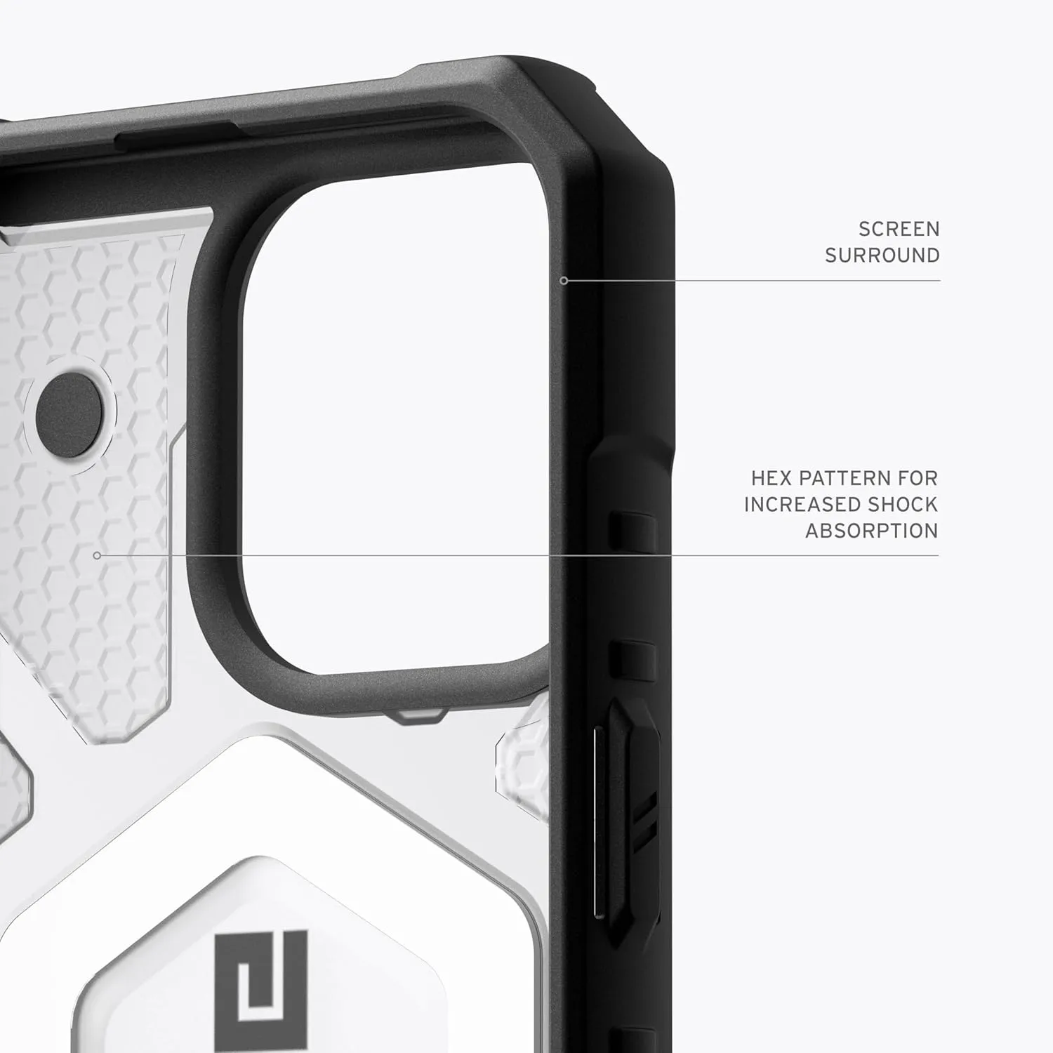URBAN ARMOR GEAR UAG Case [Updated Version] Compatible with iPhone 15 Pro Max Case 6.7" Pathfinder Clear Ice/Silver Built-in Magnet Compatible with MagSafe Charging Rugged Transparent Protective Cover