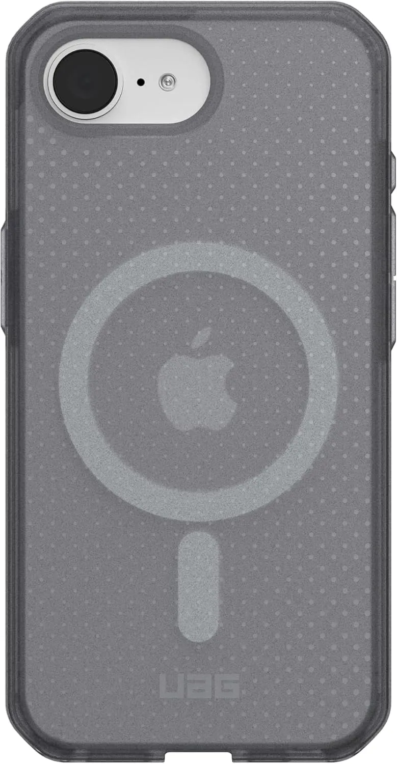URBAN ARMOR GEAR UAG Designed for iPhone 16e Case Dot - Compatible with MagSafe Rugged Lightweight Textured Clear Military Grade Drop Proof Protective Cover, Ash