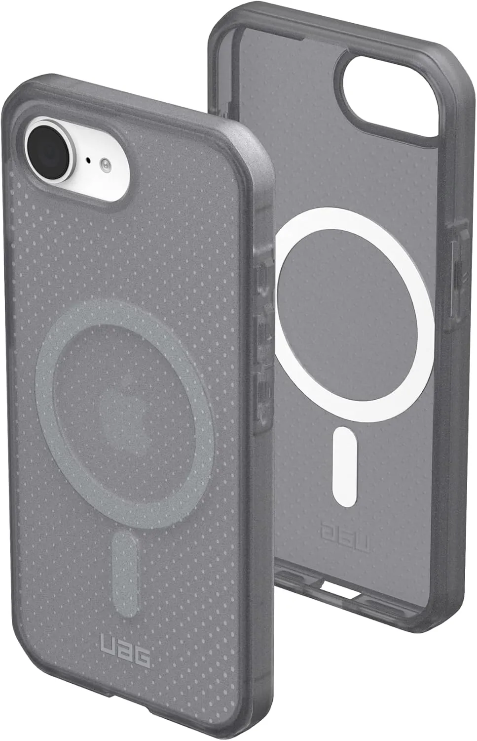 URBAN ARMOR GEAR UAG Designed for iPhone 16e Case Dot - Compatible with MagSafe Rugged Lightweight Textured Clear Military Grade Drop Proof Protective Cover, Ash