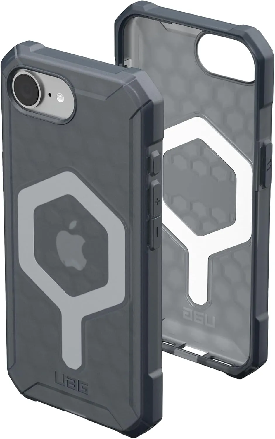 URBAN ARMOR GEAR UAG Designed for iPhone 16e Case Essential Armor - Compatible with MagSafe Rugged Military Grade Drop Proof Clear Protective Cover, Translucent Ash