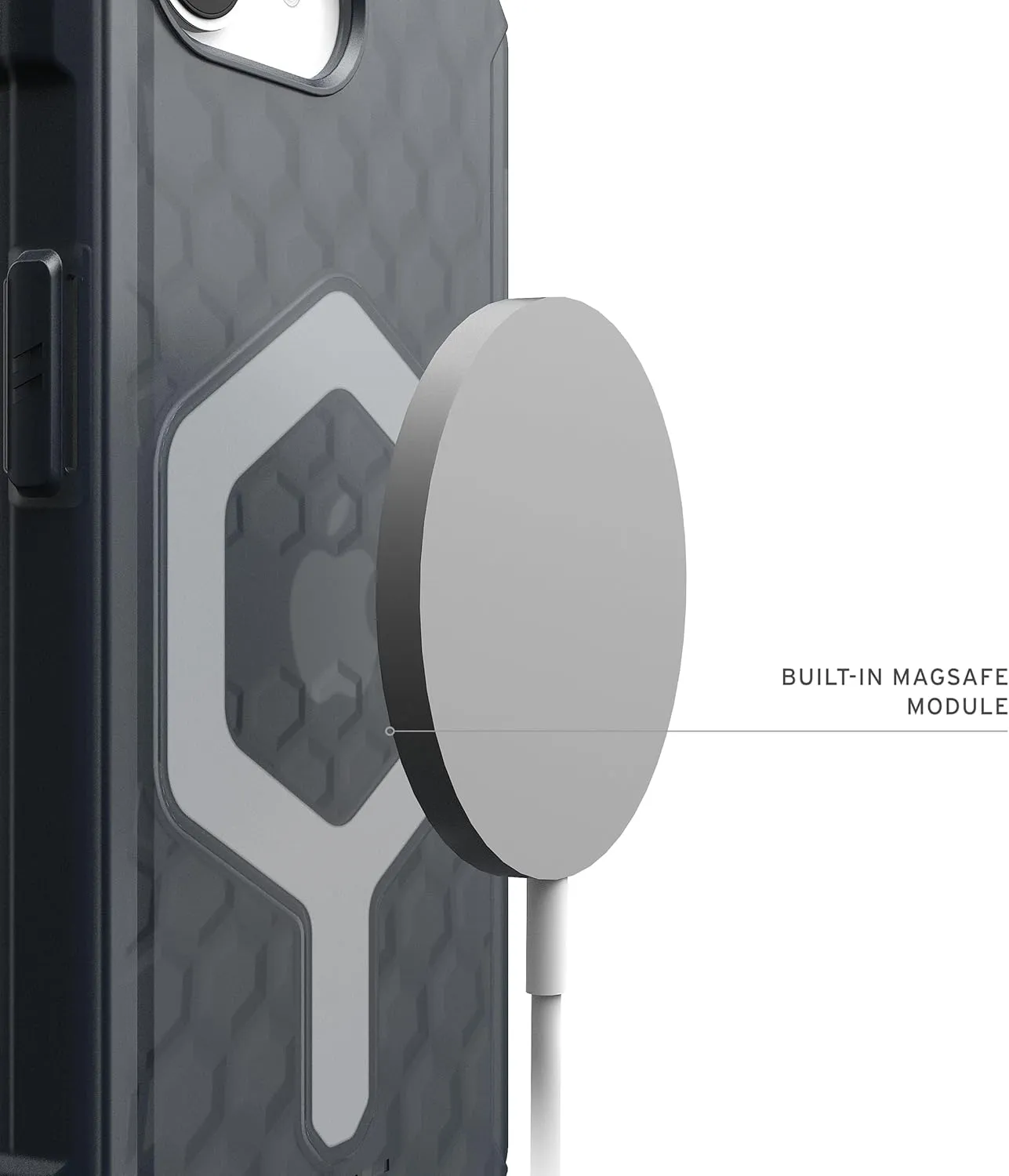 URBAN ARMOR GEAR UAG Designed for iPhone 16e Case Essential Armor - Compatible with MagSafe Rugged Military Grade Drop Proof Clear Protective Cover, Translucent Ash