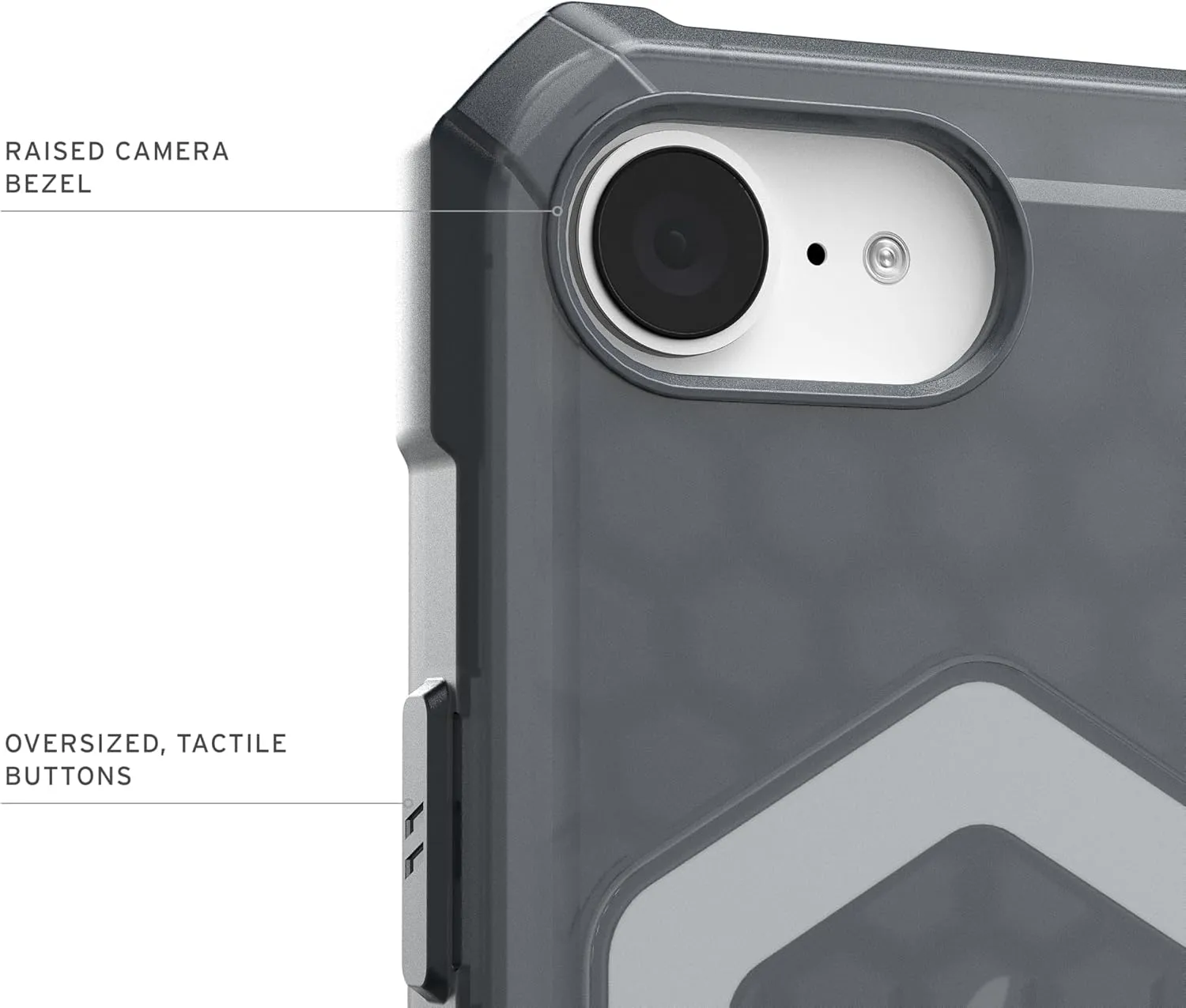URBAN ARMOR GEAR UAG Designed for iPhone 16e Case Essential Armor - Compatible with MagSafe Rugged Military Grade Drop Proof Clear Protective Cover, Translucent Ash