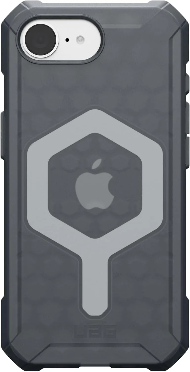 URBAN ARMOR GEAR UAG Designed for iPhone 16e Case Essential Armor - Compatible with MagSafe Rugged Military Grade Drop Proof Clear Protective Cover, Translucent Ash