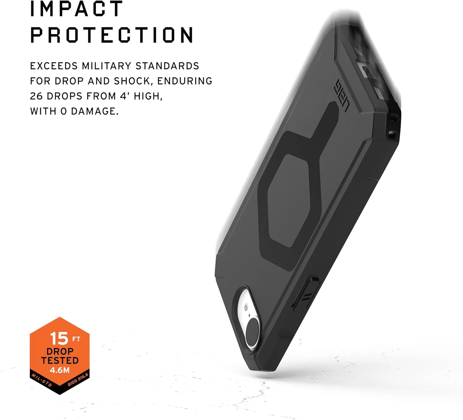 URBAN ARMOR GEAR UAG Designed for iPhone 16e Case Essential Armor - Compatible with MagSafe Rugged Military Grade Drop Proof Military Grade Drop Proof Protective Cover, Opaque Black