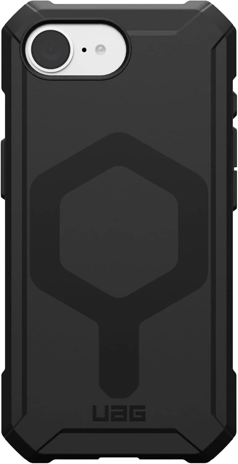 URBAN ARMOR GEAR UAG Designed for iPhone 16e Case Essential Armor - Compatible with MagSafe Rugged Military Grade Drop Proof Military Grade Drop Proof Protective Cover, Opaque Black