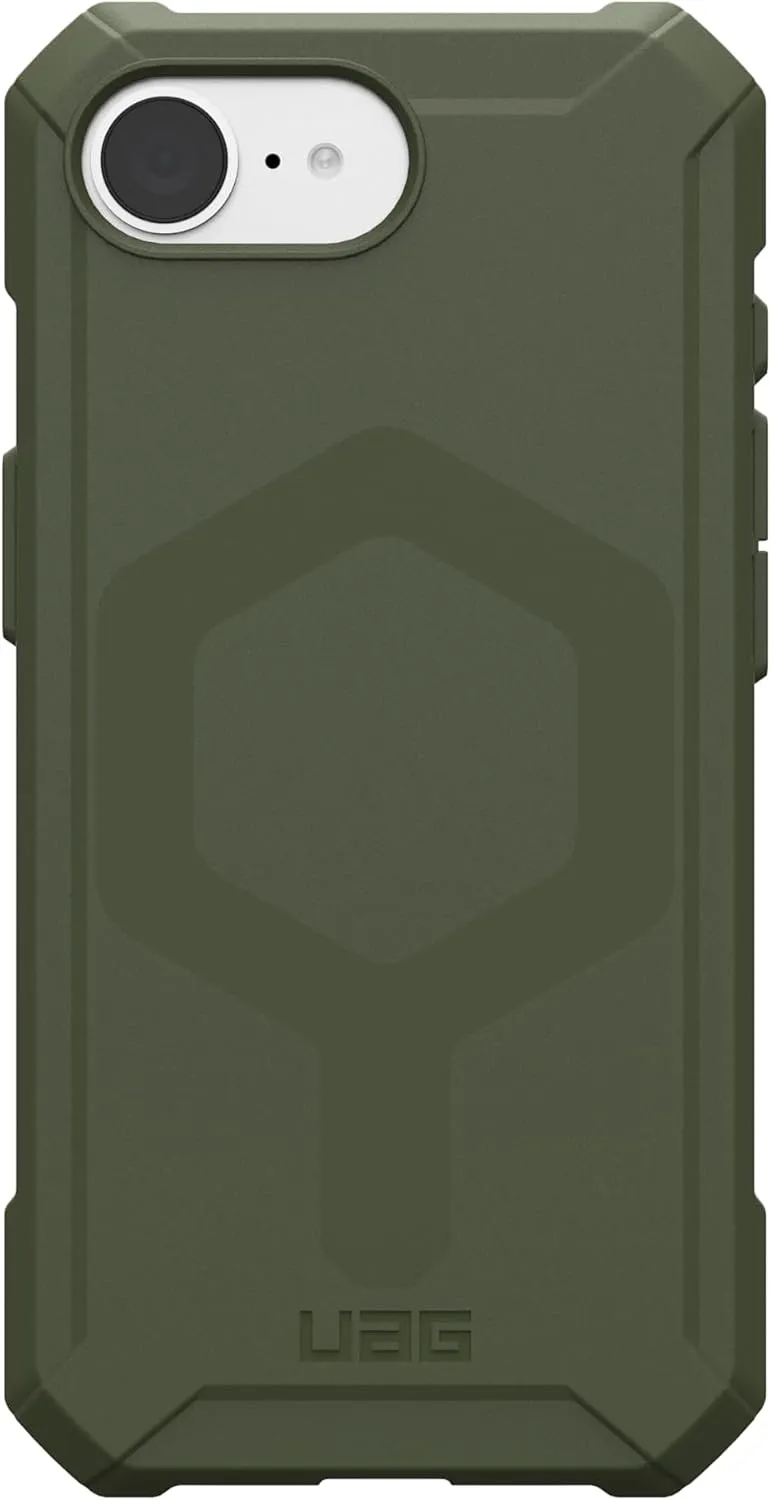 URBAN ARMOR GEAR UAG Designed for iPhone 16e Case Essential Armor - Compatible with MagSafe Rugged Military Grade Drop Proof Protective Cover, Opaque Olive Drab