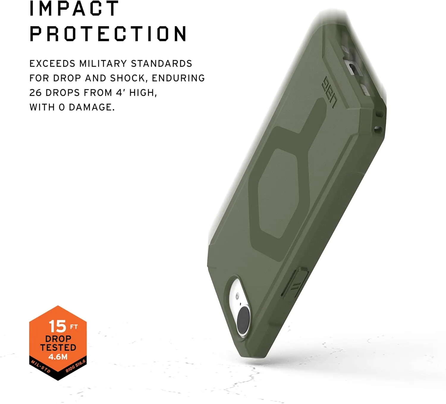 URBAN ARMOR GEAR UAG Designed for iPhone 16e Case Essential Armor - Compatible with MagSafe Rugged Military Grade Drop Proof Protective Cover, Opaque Olive Drab